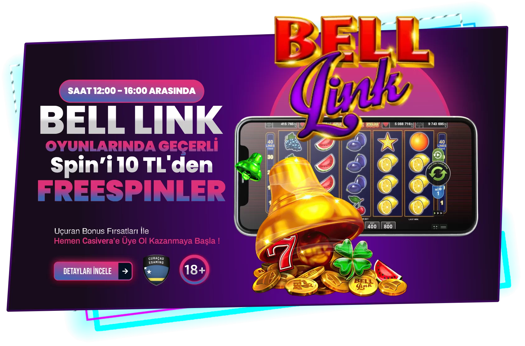 HER GÜN ÖZEL BELL LINK FREESPİN BONUSU!